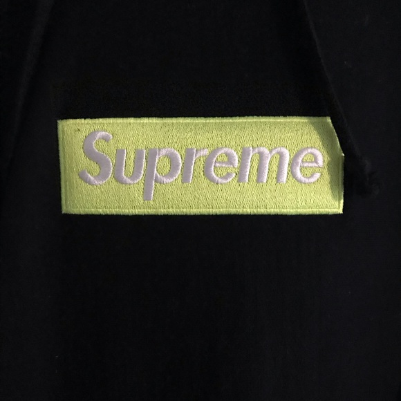 supreme black and yellow box logo